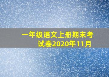 一年级语文上册期末考试卷2020年11月