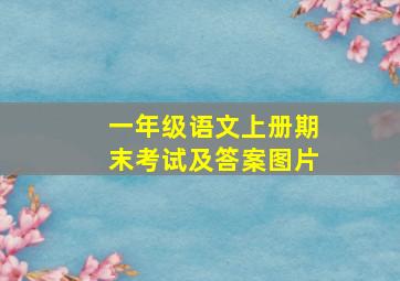 一年级语文上册期末考试及答案图片