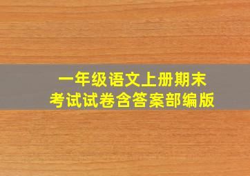 一年级语文上册期末考试试卷含答案部编版