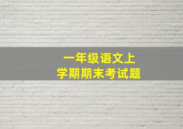 一年级语文上学期期末考试题