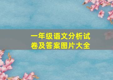 一年级语文分析试卷及答案图片大全