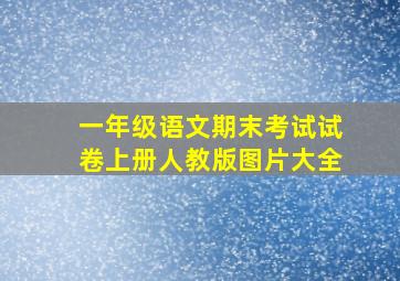 一年级语文期末考试试卷上册人教版图片大全