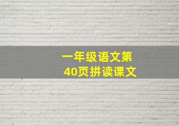 一年级语文第40页拼读课文