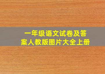 一年级语文试卷及答案人教版图片大全上册