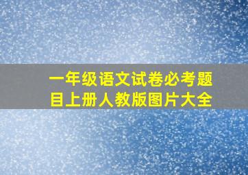 一年级语文试卷必考题目上册人教版图片大全