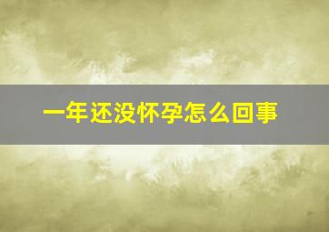 一年还没怀孕怎么回事