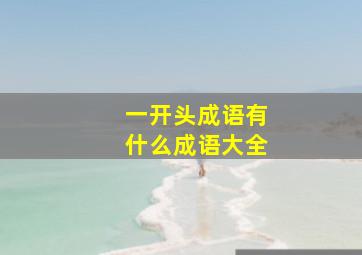 一开头成语有什么成语大全