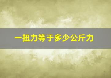 一扭力等于多少公斤力