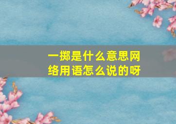 一掷是什么意思网络用语怎么说的呀