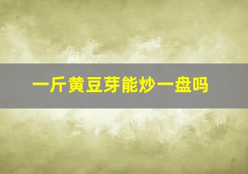 一斤黄豆芽能炒一盘吗