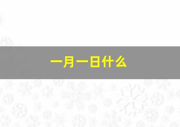 一月一日什么