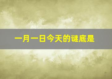 一月一日今天的谜底是