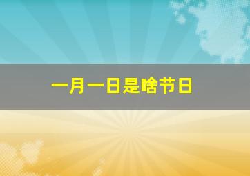 一月一日是啥节日