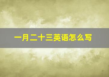 一月二十三英语怎么写