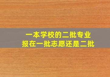 一本学校的二批专业报在一批志愿还是二批