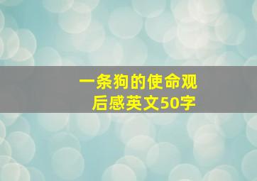 一条狗的使命观后感英文50字