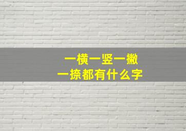 一横一竖一撇一捺都有什么字