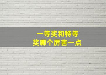 一等奖和特等奖哪个厉害一点