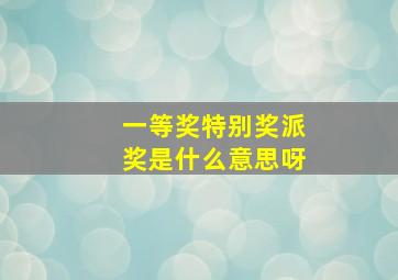 一等奖特别奖派奖是什么意思呀