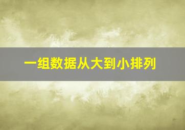 一组数据从大到小排列