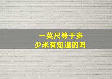 一英尺等于多少米有知道的吗