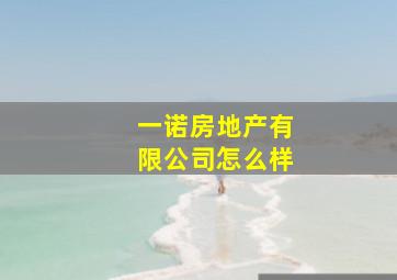 一诺房地产有限公司怎么样