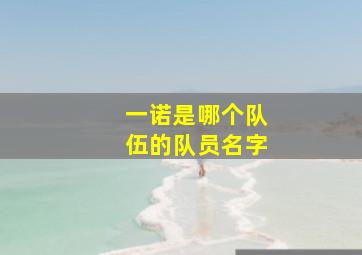 一诺是哪个队伍的队员名字