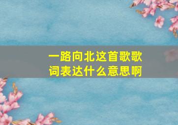 一路向北这首歌歌词表达什么意思啊