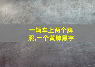 一辆车上两个牌照,一个黄牌黑字