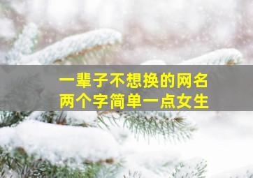 一辈子不想换的网名两个字简单一点女生