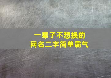 一辈子不想换的网名二字简单霸气