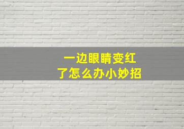 一边眼睛变红了怎么办小妙招