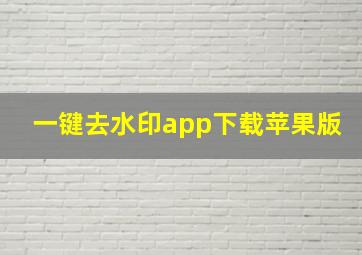 一键去水印app下载苹果版