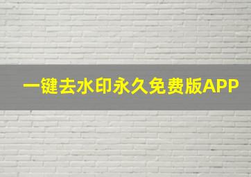 一键去水印永久免费版APP