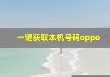 一键获取本机号码oppo