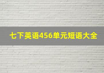 七下英语456单元短语大全