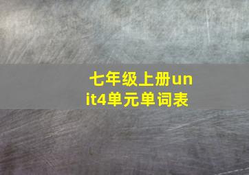 七年级上册unit4单元单词表