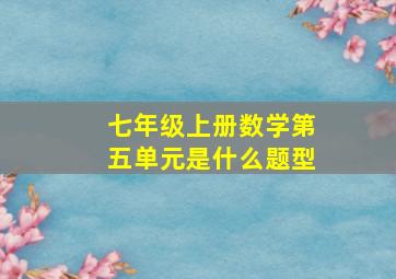 七年级上册数学第五单元是什么题型