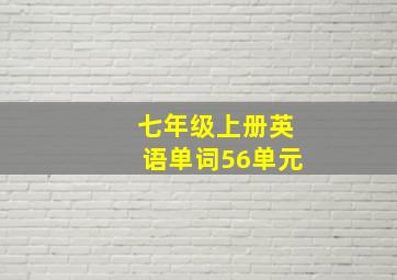 七年级上册英语单词56单元