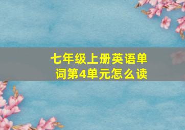 七年级上册英语单词第4单元怎么读