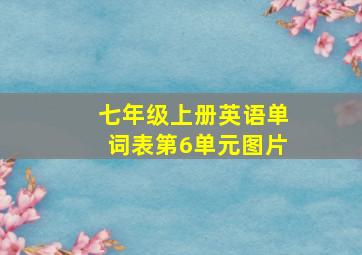 七年级上册英语单词表第6单元图片