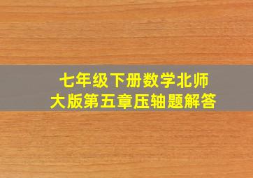 七年级下册数学北师大版第五章压轴题解答