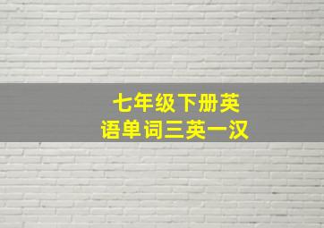 七年级下册英语单词三英一汉