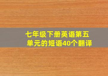 七年级下册英语第五单元的短语40个翻译