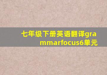 七年级下册英语翻译grammarfocus6单元