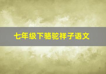 七年级下骆驼祥子语文