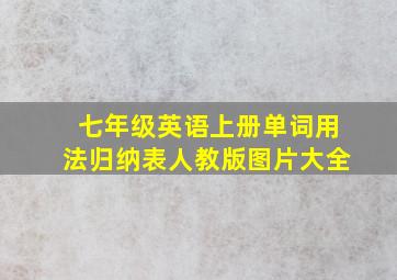 七年级英语上册单词用法归纳表人教版图片大全