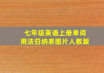 七年级英语上册单词用法归纳表图片人教版