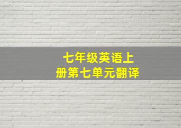 七年级英语上册第七单元翻译