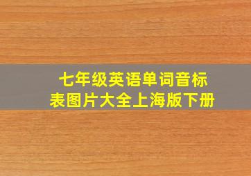 七年级英语单词音标表图片大全上海版下册